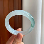 冰种飘花翡翠平安镯（58mm）（yc277368）