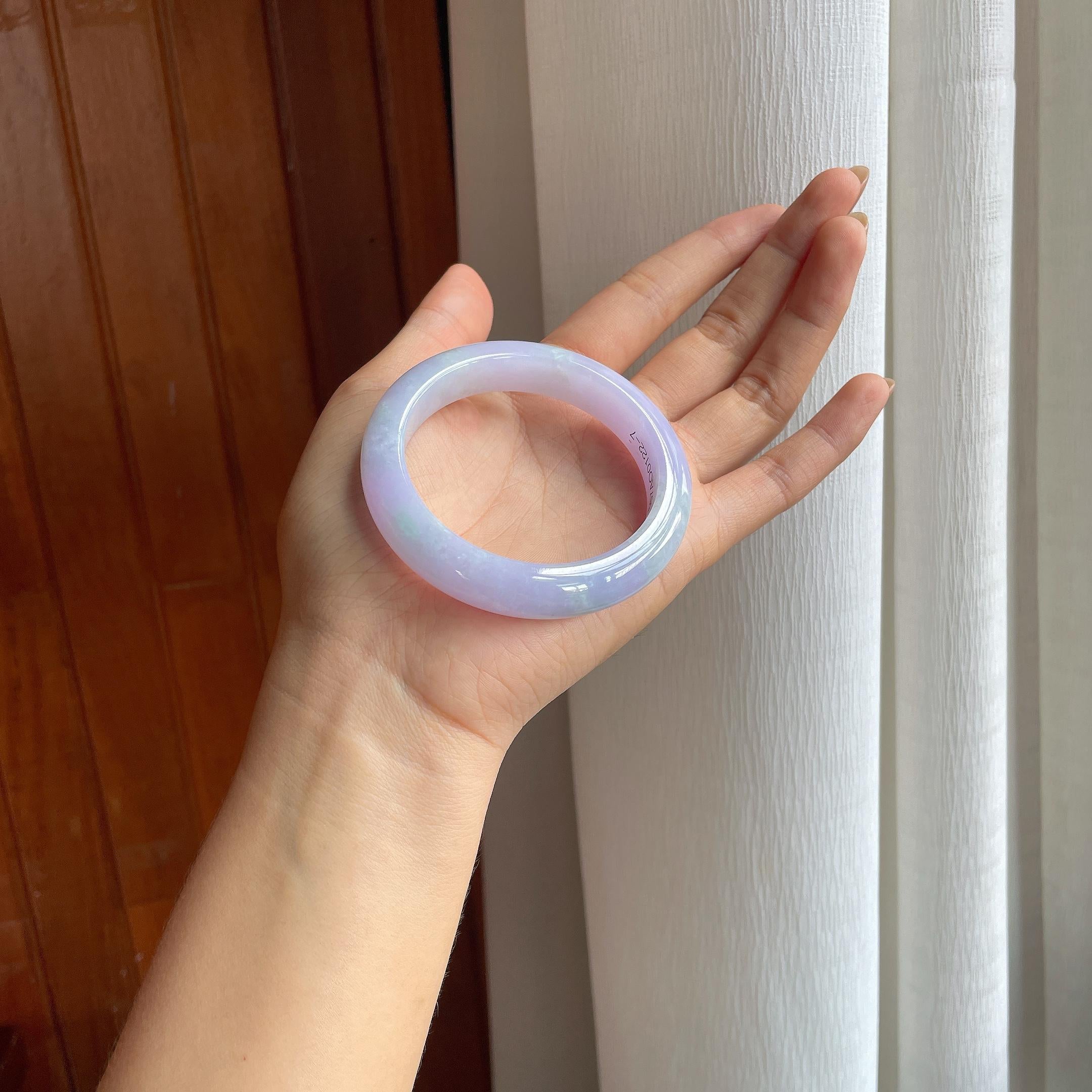 糯冰紫罗兰翡翠平安镯（54mm）（yc407494）