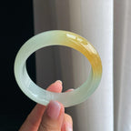 冰种黄翡宽版翡翠平安镯（58.2mm）（yc391403）