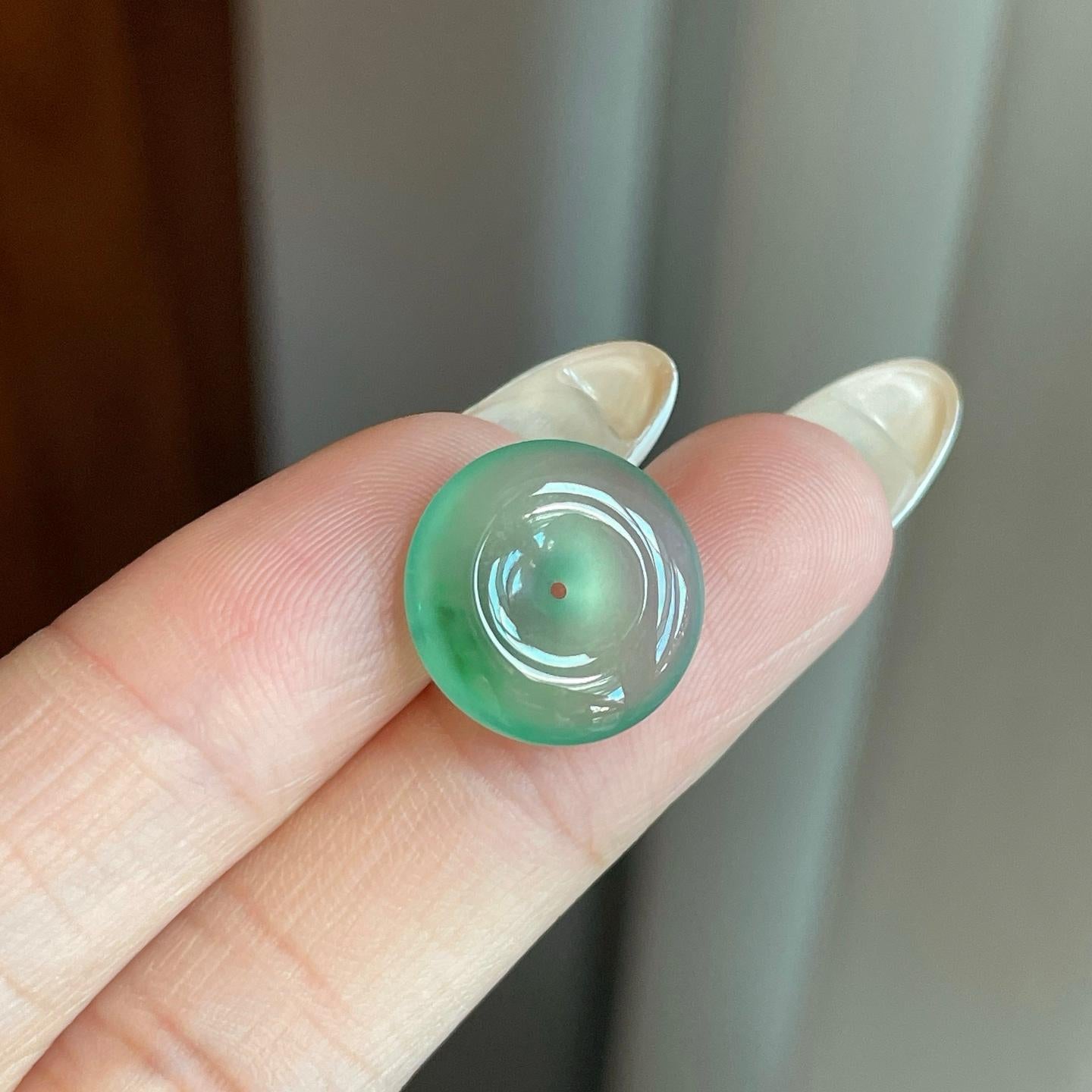 冰种带色飘花翡翠平安（yc265155）