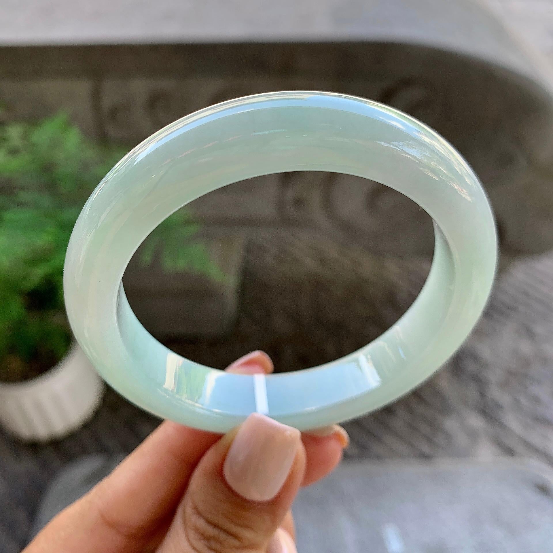 细糯种带底色平安镯（56mm）（yc213150）