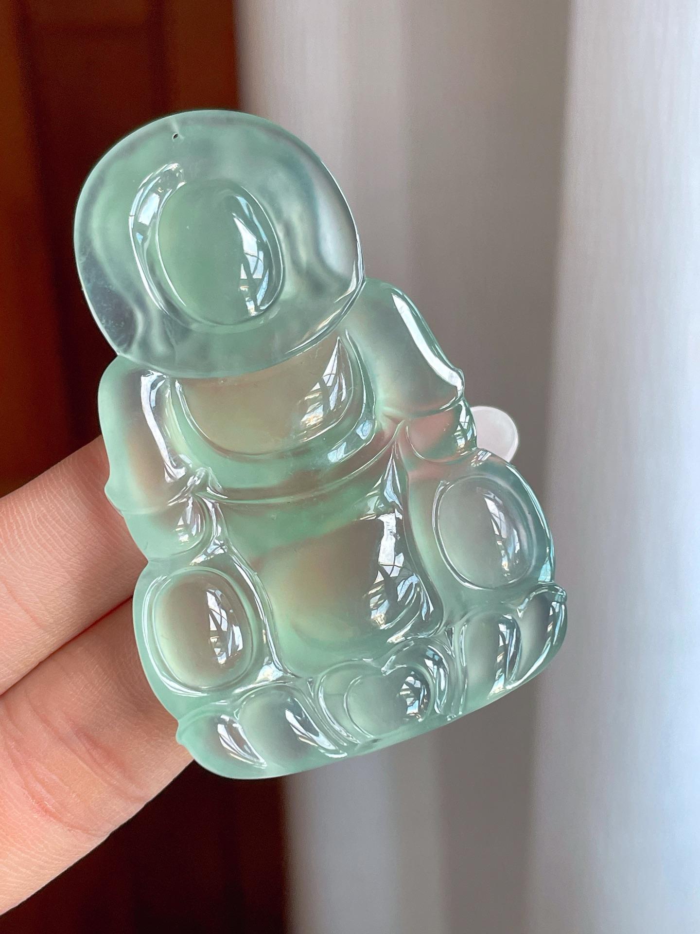 冰种晴底翡翠观音（yc258421）