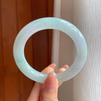 糯冰带色翡翠圆条手镯（54.8mm)（yc348588）