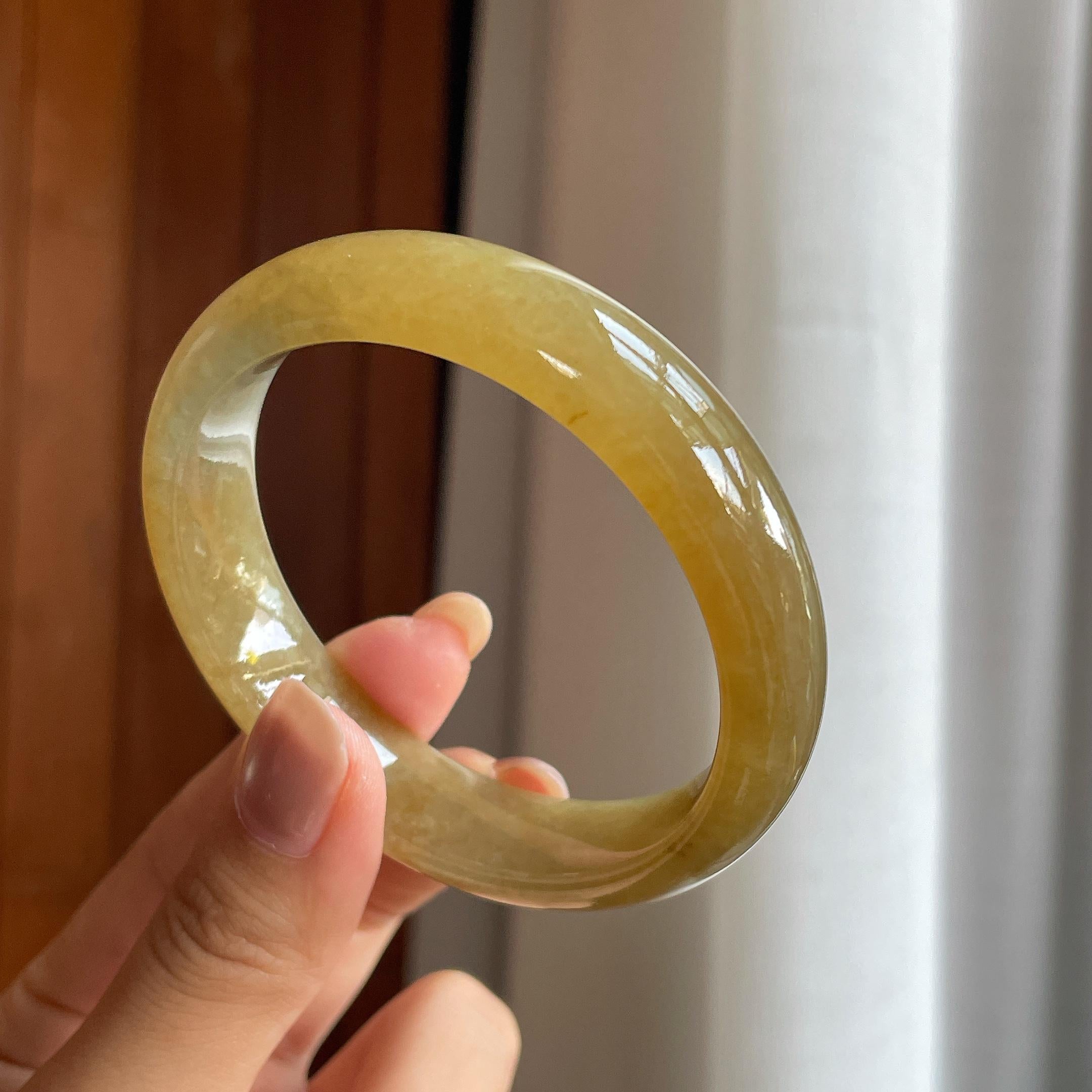 冰箱黄翡翡翠平安镯（57.6mm）（yc423972）