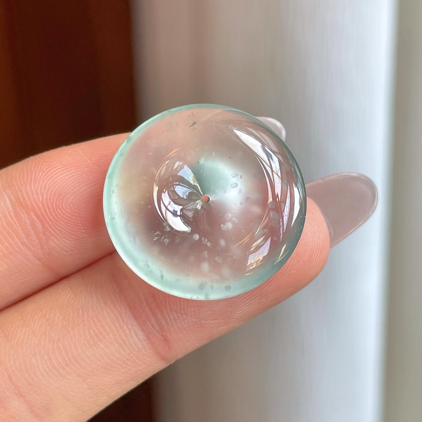 玻璃种雪花棉翡翠平安扣（yc312863）