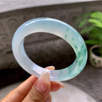 糯冰种飘花平安镯（53.5mm）（yc203713）