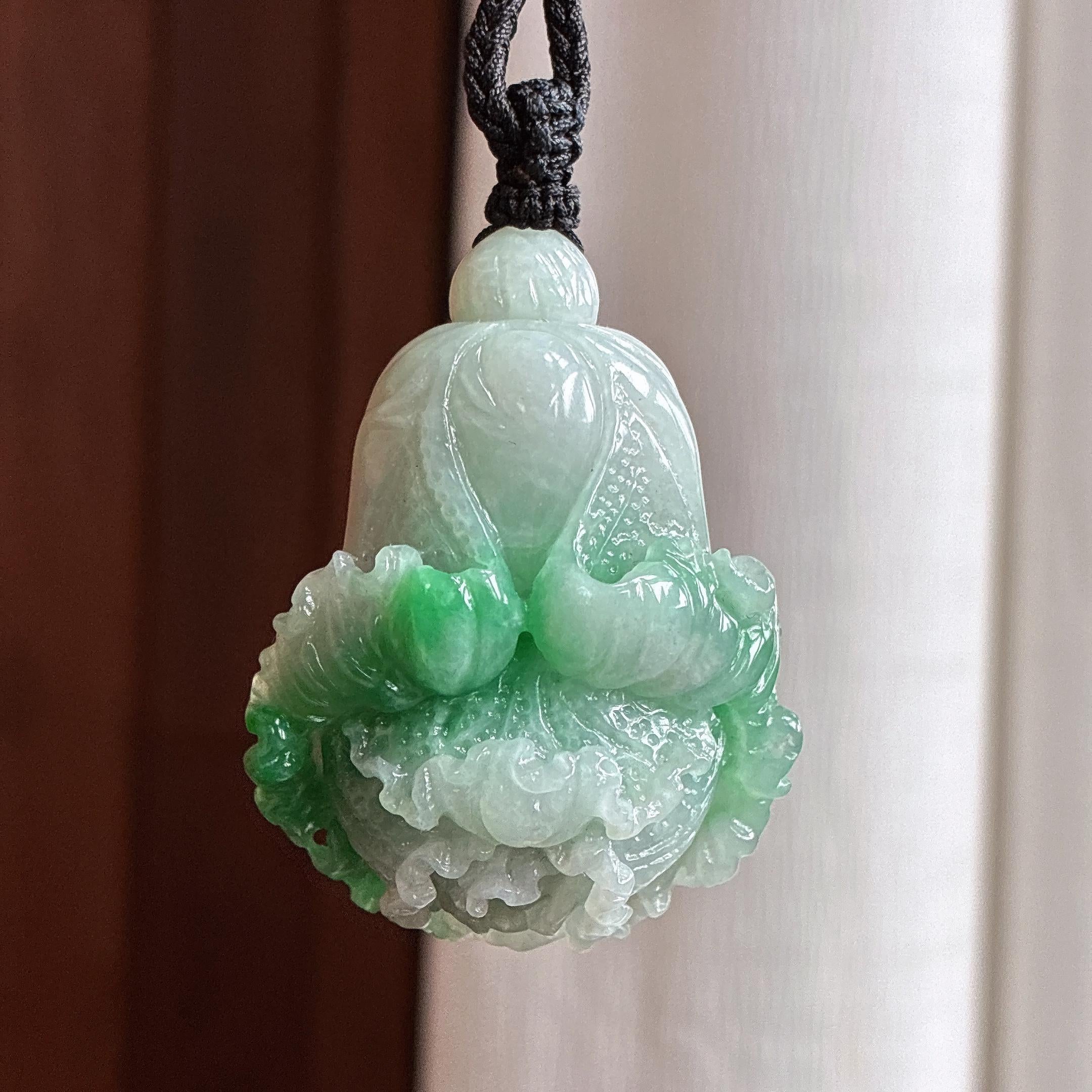 糯种带色白菜 百财 天然缅甸A货翡翠（yc457807）