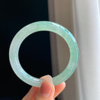 冰种蓝晴底翡翠圆条手镯（56mm）（yc329667）