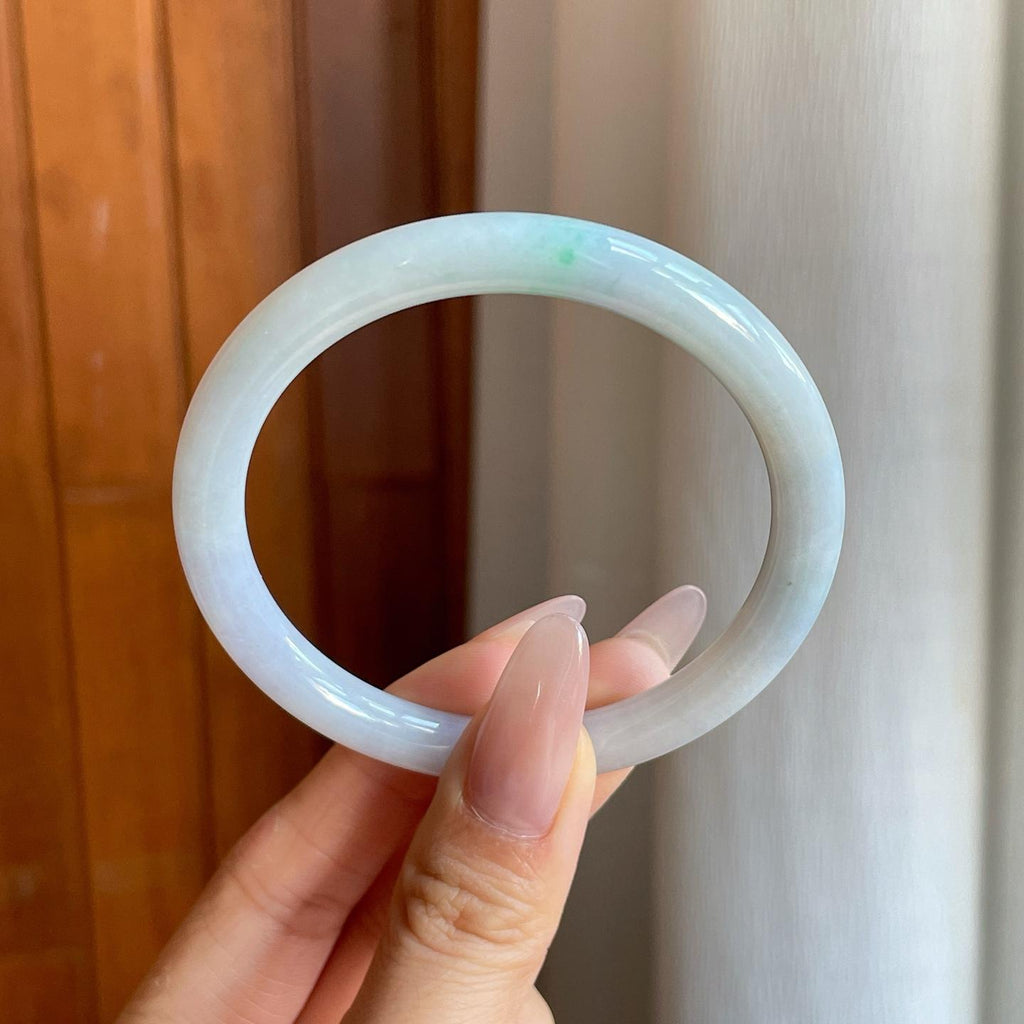 细糯冰飘花翡翠美人条手镯（55.8mm）（yc277415）