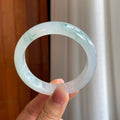 冰种飘花翡翠平安镯（57mm）（yc312882）