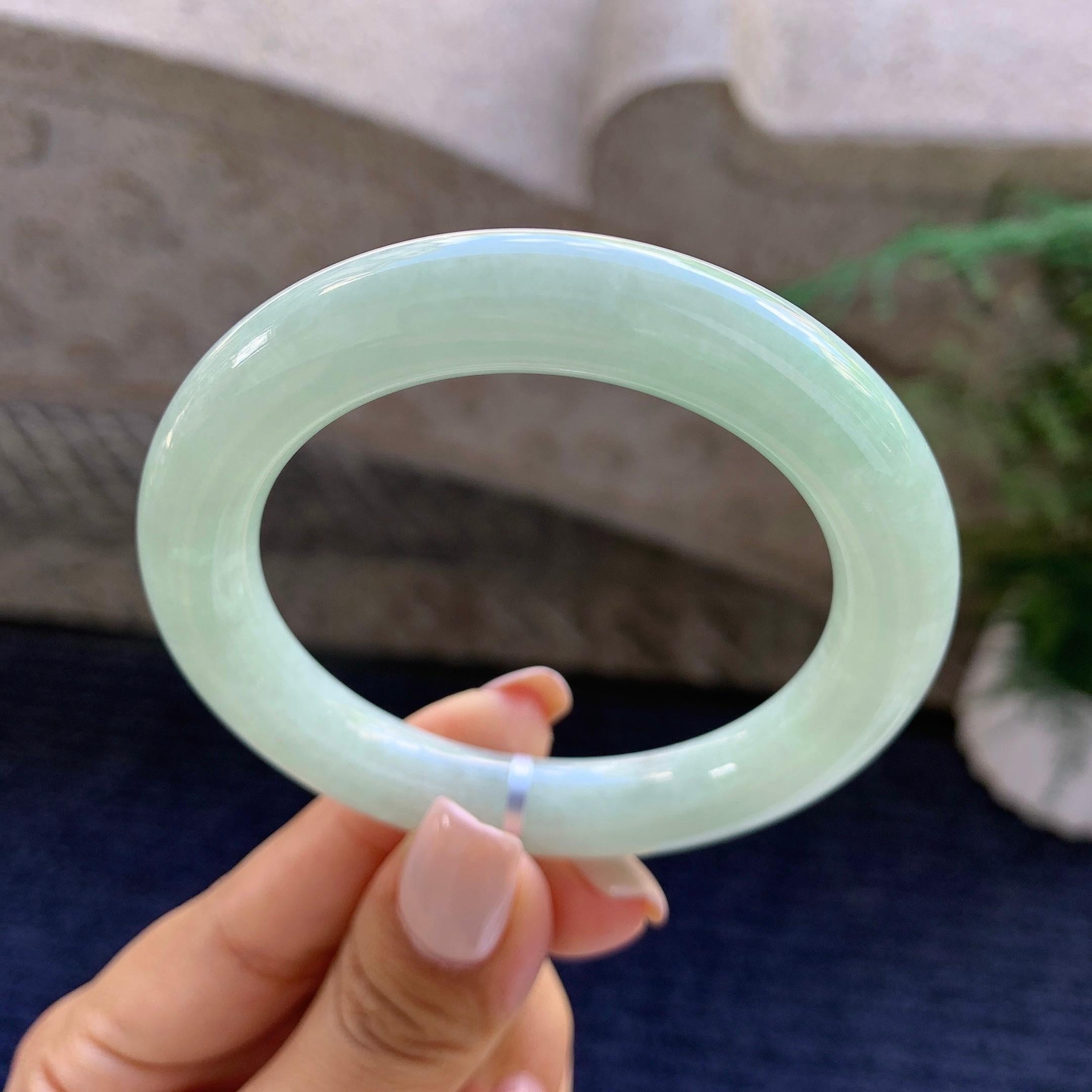 糯种晴底圆条手镯（51.9mm）（yc223233）