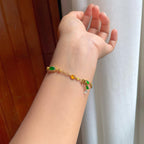 18k金镶冰种翡翠手链（yc248537）