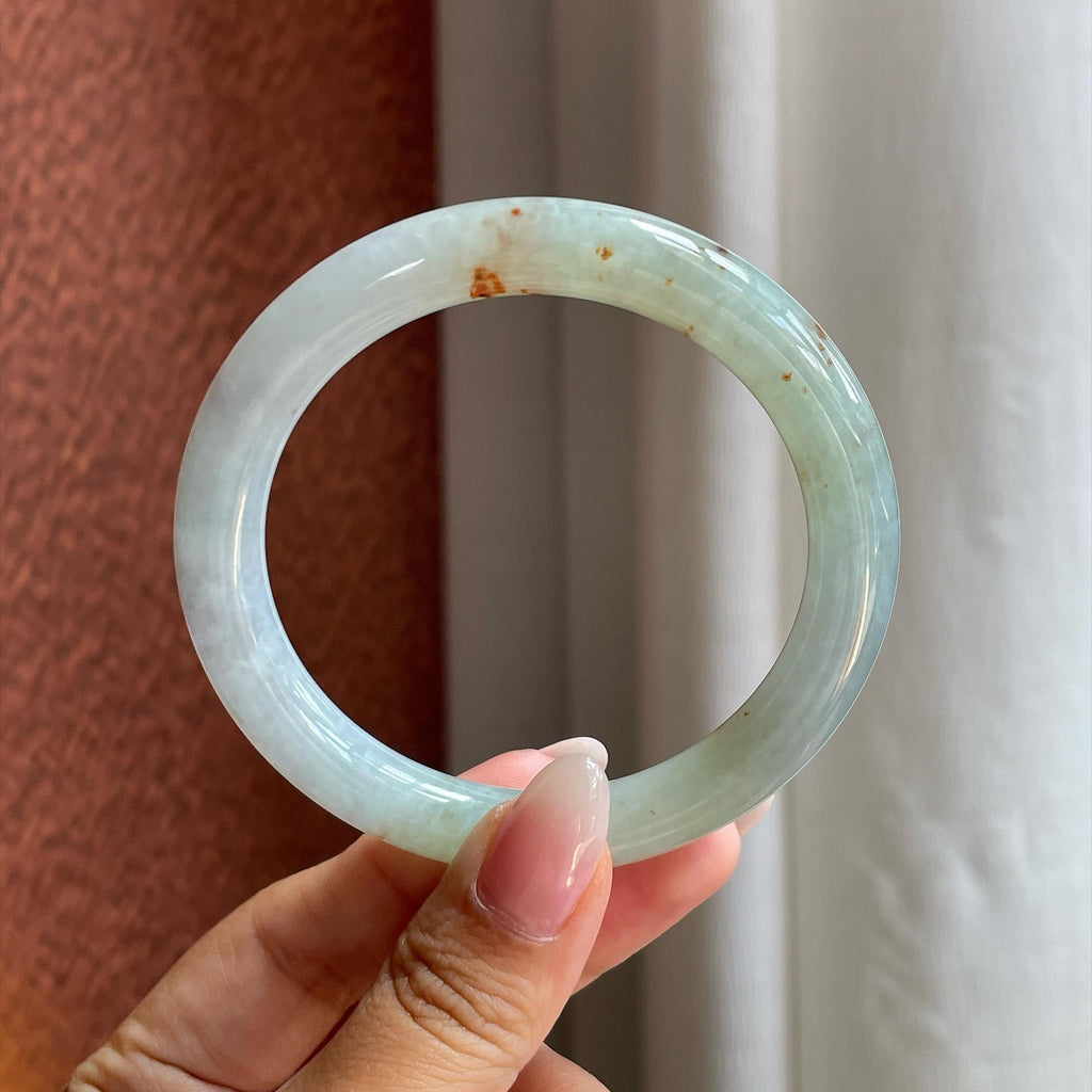 细糯冰黄翡特色圆条手镯 54圈（yc727954）