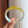 冰种黄翡特色翡翠平安镯（58mm)（yc423140）