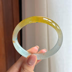 冰种黄翡特色翡翠平安镯（58mm)（yc423140）