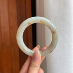 糯冰洒金翡翠圆条手镯（53.6mm)（yc373887）