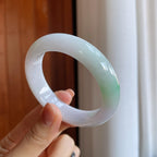糯冰带色翡翠平安镯（53mm）（yc288460）