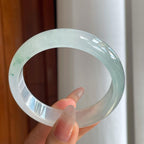 冰种飘花翡翠平安镯（58.5mm）（yc210097）