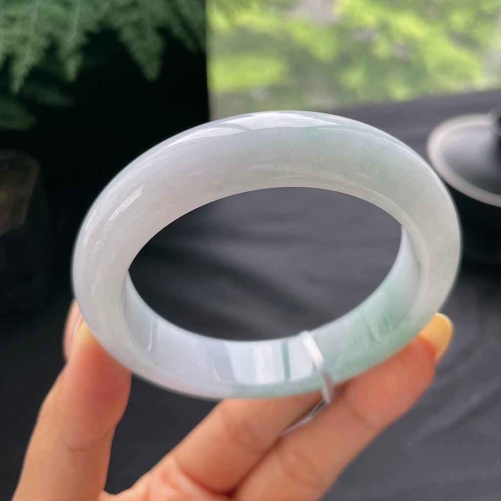 细糯种飘花正圈平安镯57.9圈 天然缅甸A货翡翠（yc473136）