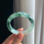 冰种水墨花翡翠平安镯（51.6mm）（yc403443）