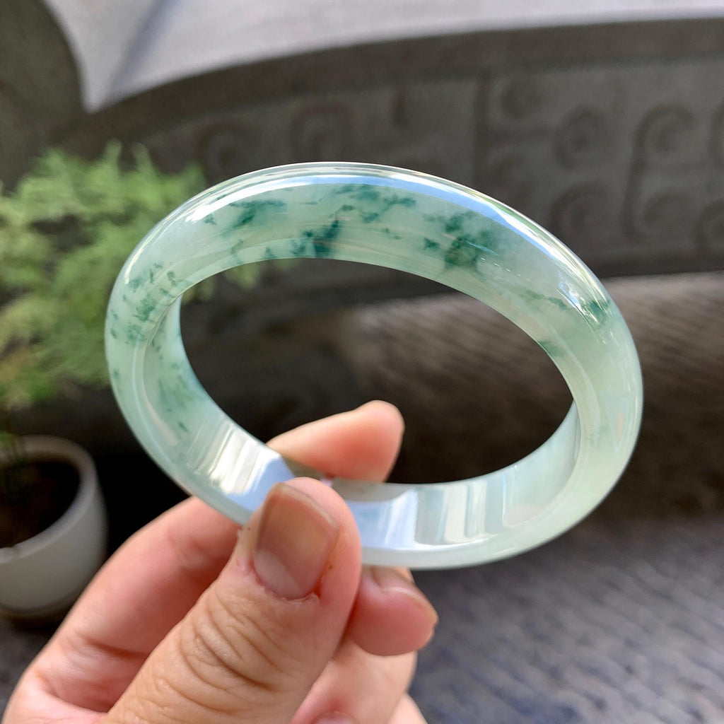 糯冰种飘花贵妃手镯（56.7mm）（yc243905）