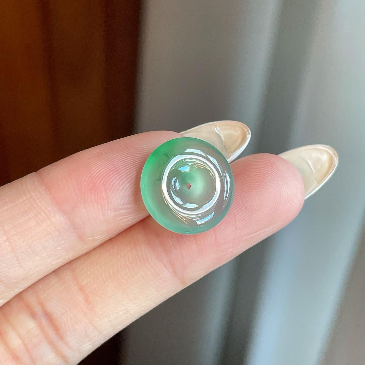 冰种带色飘花翡翠平安（yc265155）