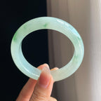 冰种飘花翡翠平安镯（57.2mm)（yc323791）