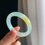 冰种黄翡翡翠平安镯（52mm）（yc316766）