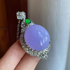 铜托糯冰紫罗兰翡翠蛋面（yc261408）