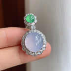 18k金镶冰种紫罗兰翡翠蛋面（yc251062）