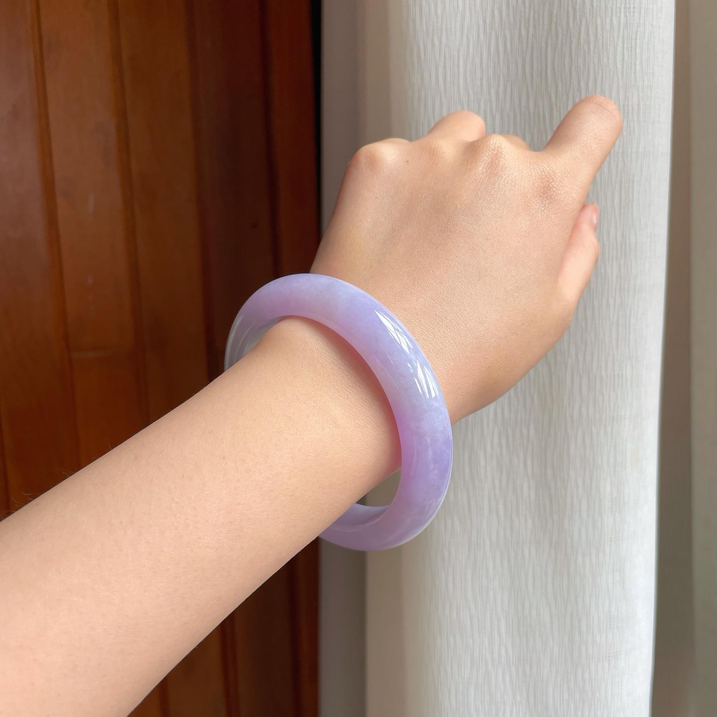 糯冰紫罗兰翡翠平安镯（58.7mm)（yc352499）