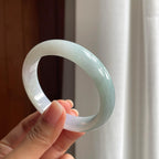糯冰淡春彩翡翠平安镯（56.5mm）（yc377383）