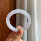 冰种淡紫罗兰翡翠平安镯（50mm）（yc318650）