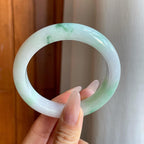 细糯冰飘花翡翠平安镯（58.7mm）（yc277417）