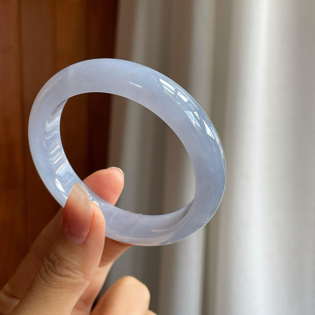 冰种紫罗兰翡翠平安镯（54.5mm）（yc312898）