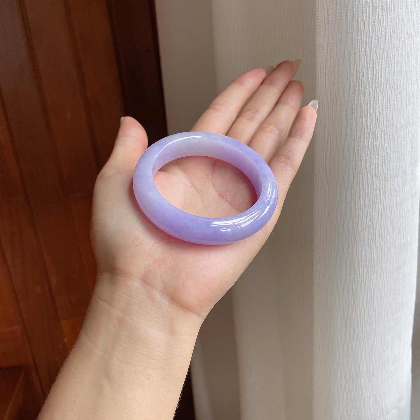 糯冰紫罗兰翡翠平安镯（54.5mm）（yc263534）