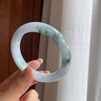 糯冰飘花翡翠平安镯(58.5mm)（yc415383）