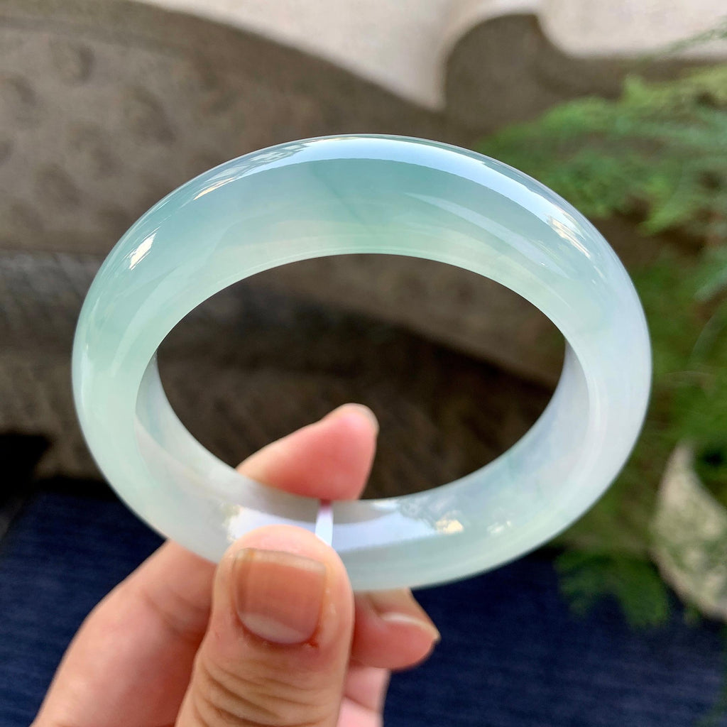 糯冰种晴水飘黄翡宽版轮胎手镯（52.2mm）（yc249465）