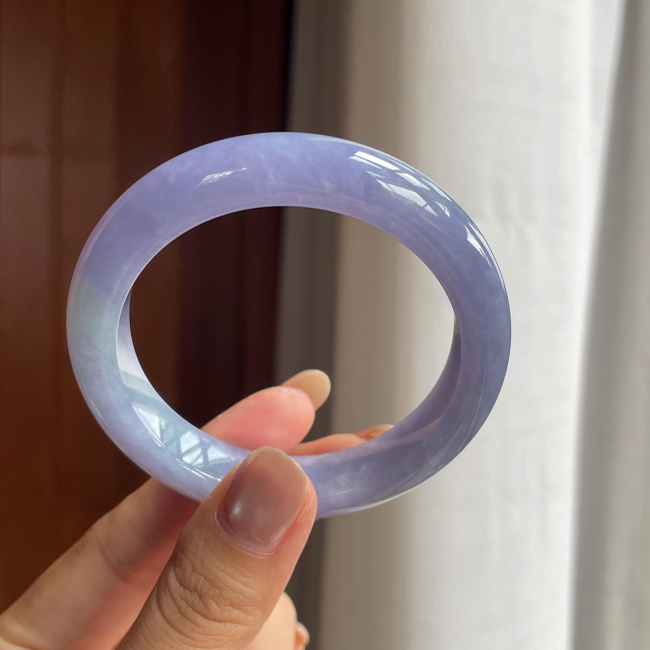 糯冰紫罗兰翡翠平安镯(53.2mm)（yc423156）