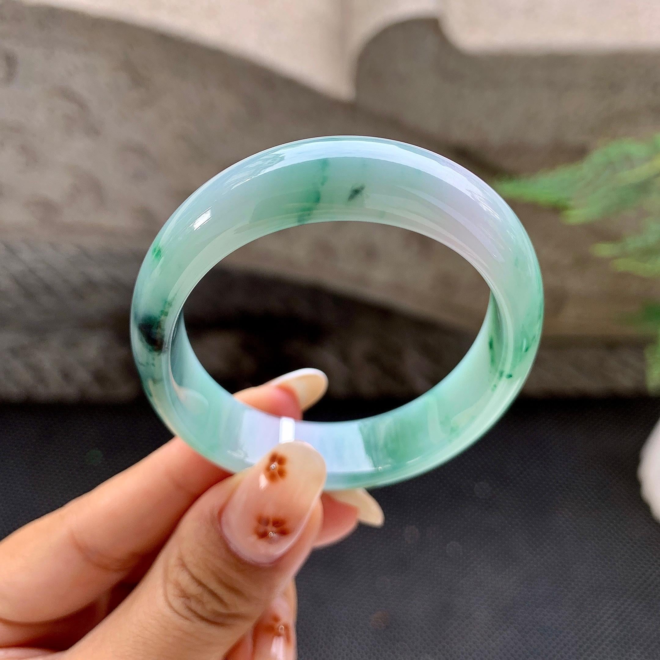 细糯种飘花贵妃手镯（51.5mm）（yc257206）