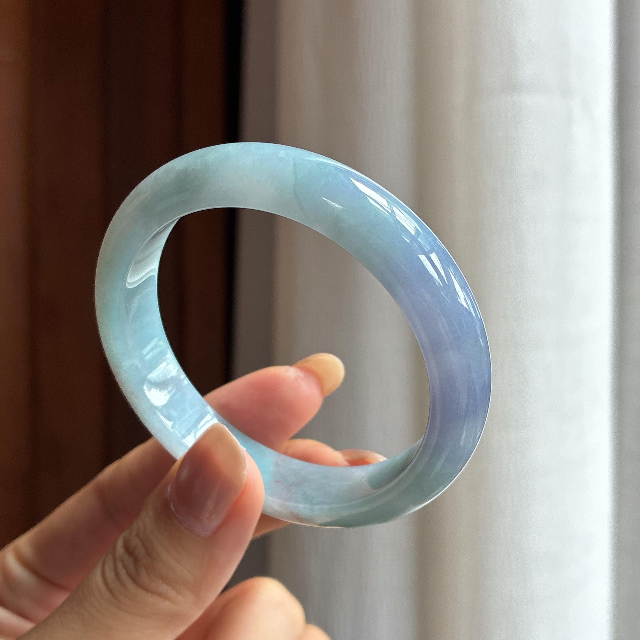 糯冰特色紫罗兰翡翠平安镯（52.5mm）（yc420175）