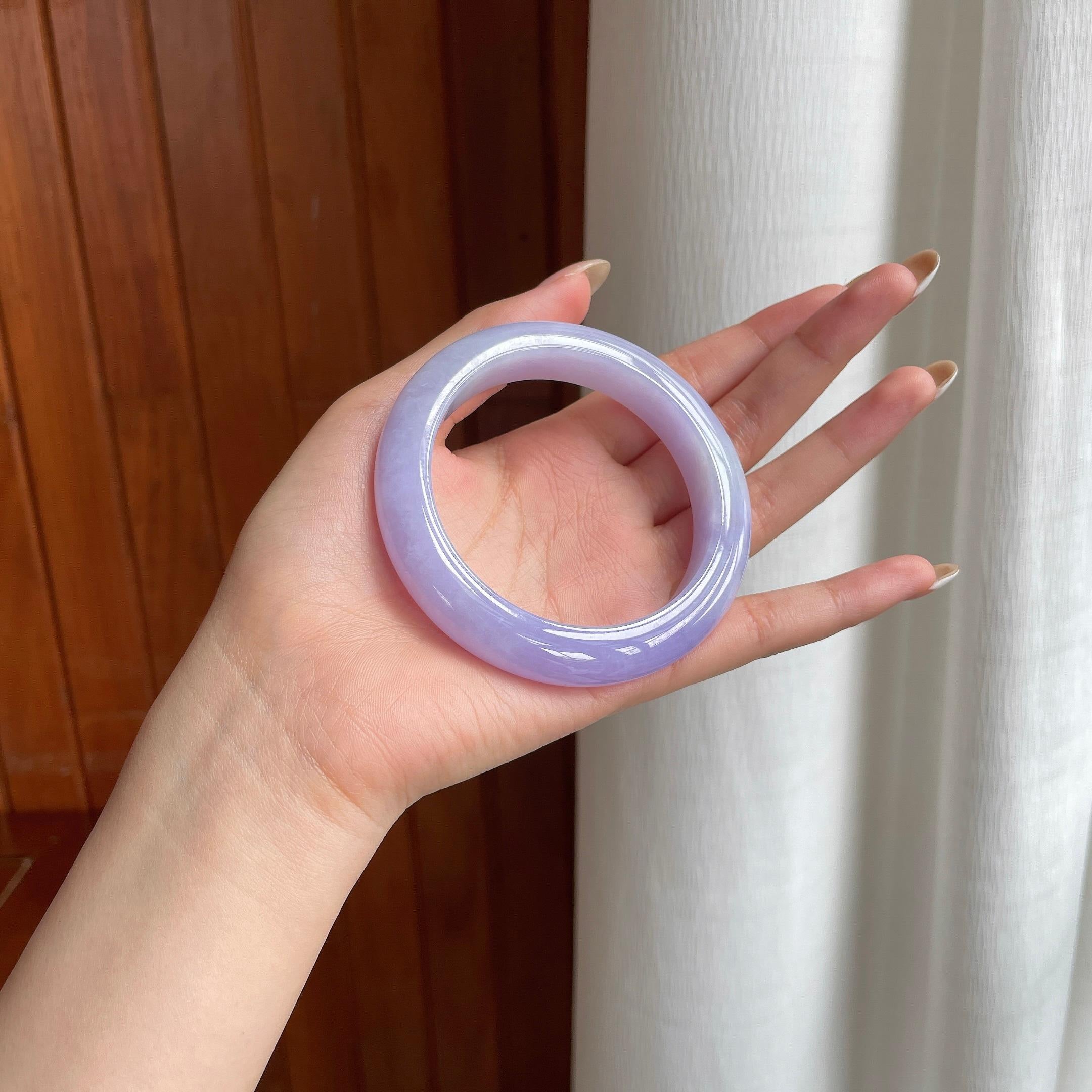 糯冰紫罗兰翡翠平安镯（57.8mm)（yc407512）