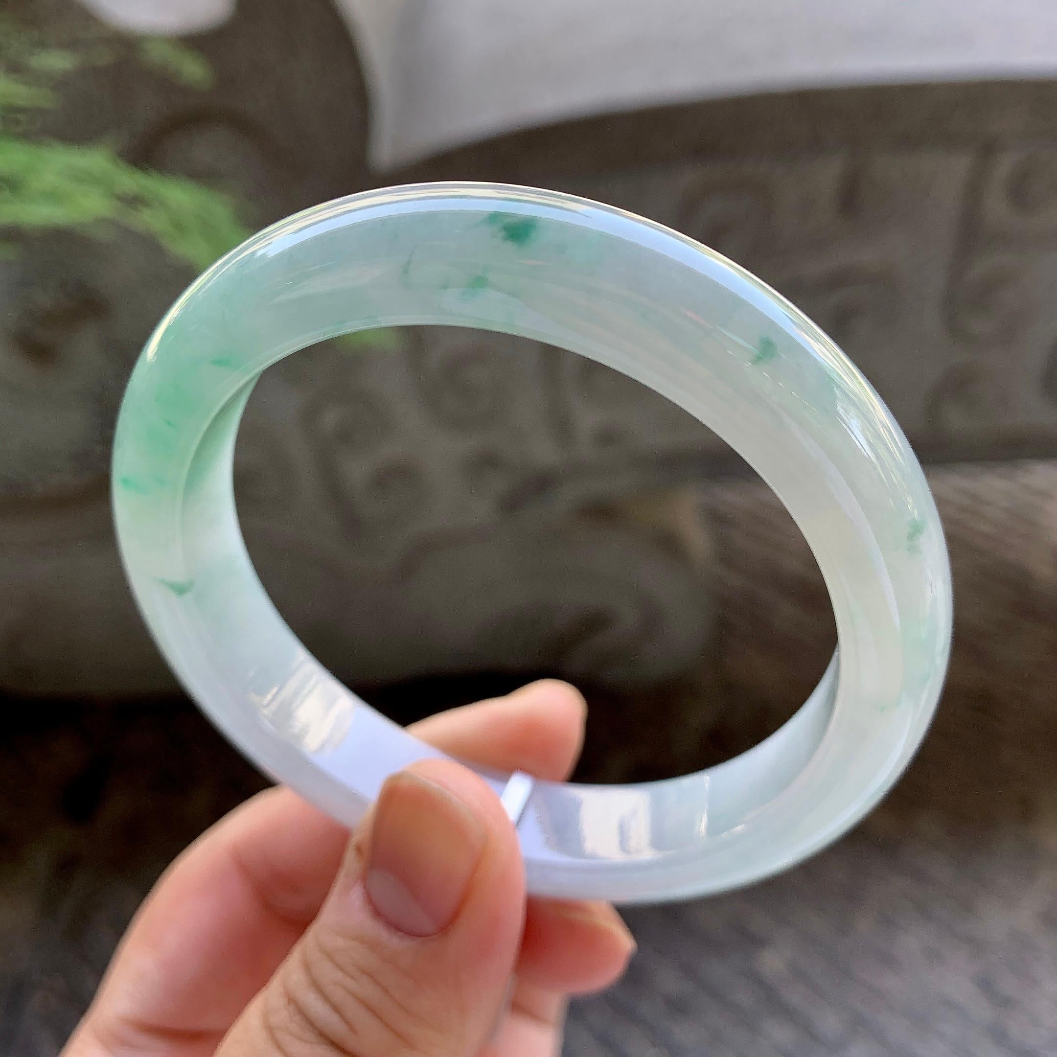 细糯种飘花平安镯（59mm）（yc199579）