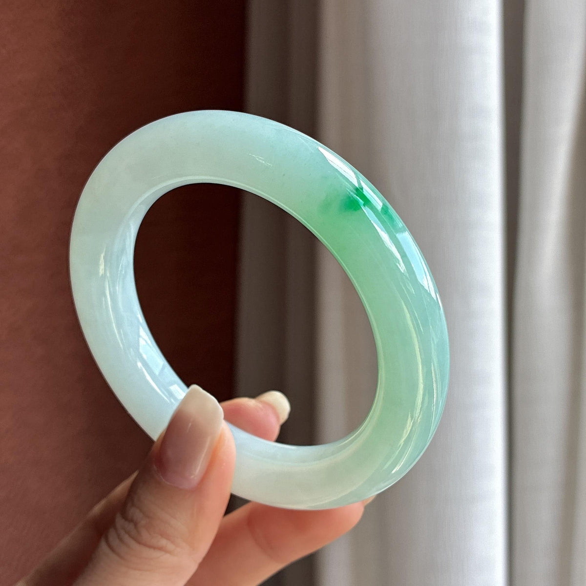 糯冰带色圆条手镯 57圈（yc738047）