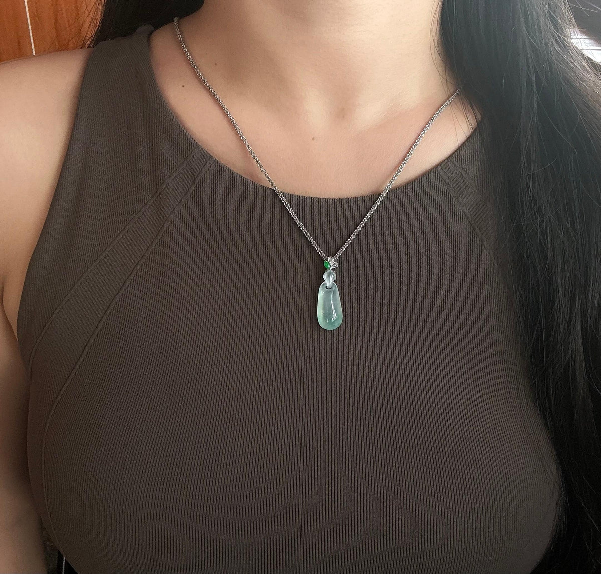 18k金镶冰种飘花福瓜挂件（yc773094）