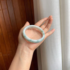 糯冰飘花翡翠平安镯（61mm）（yc333108）