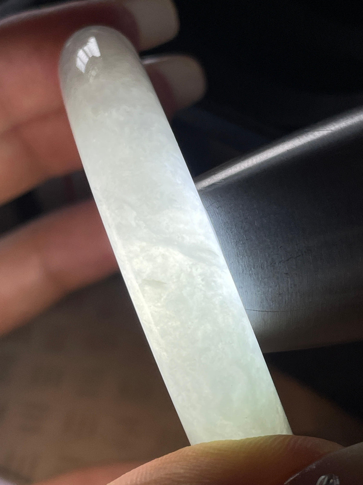 小圈口 糯冰飘花圆条手镯52圈（yc774340）