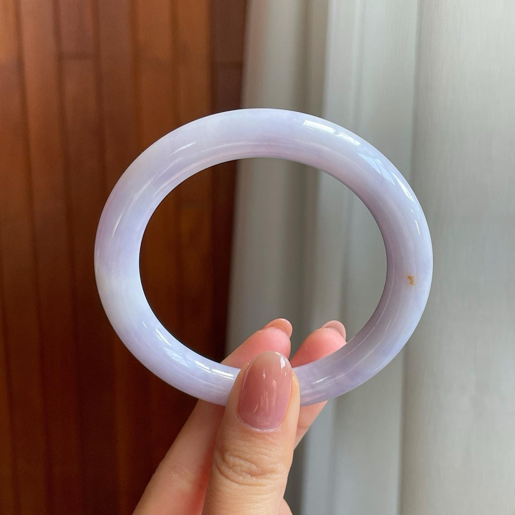 糯冰紫罗兰翡翠圆条手镯（56.5mm)（yc323239）