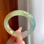 冰种黄翡翡翠平安镯（51mm）（yc240464）