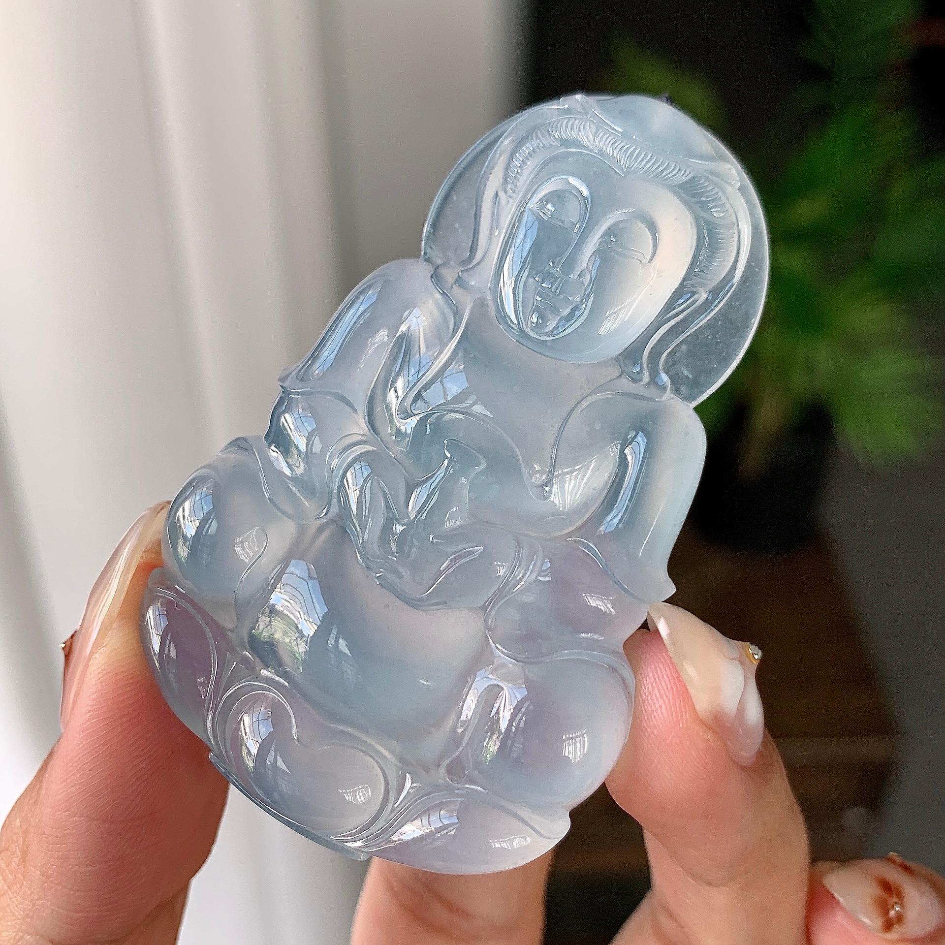 冰种无色观音挂件（yc246704）